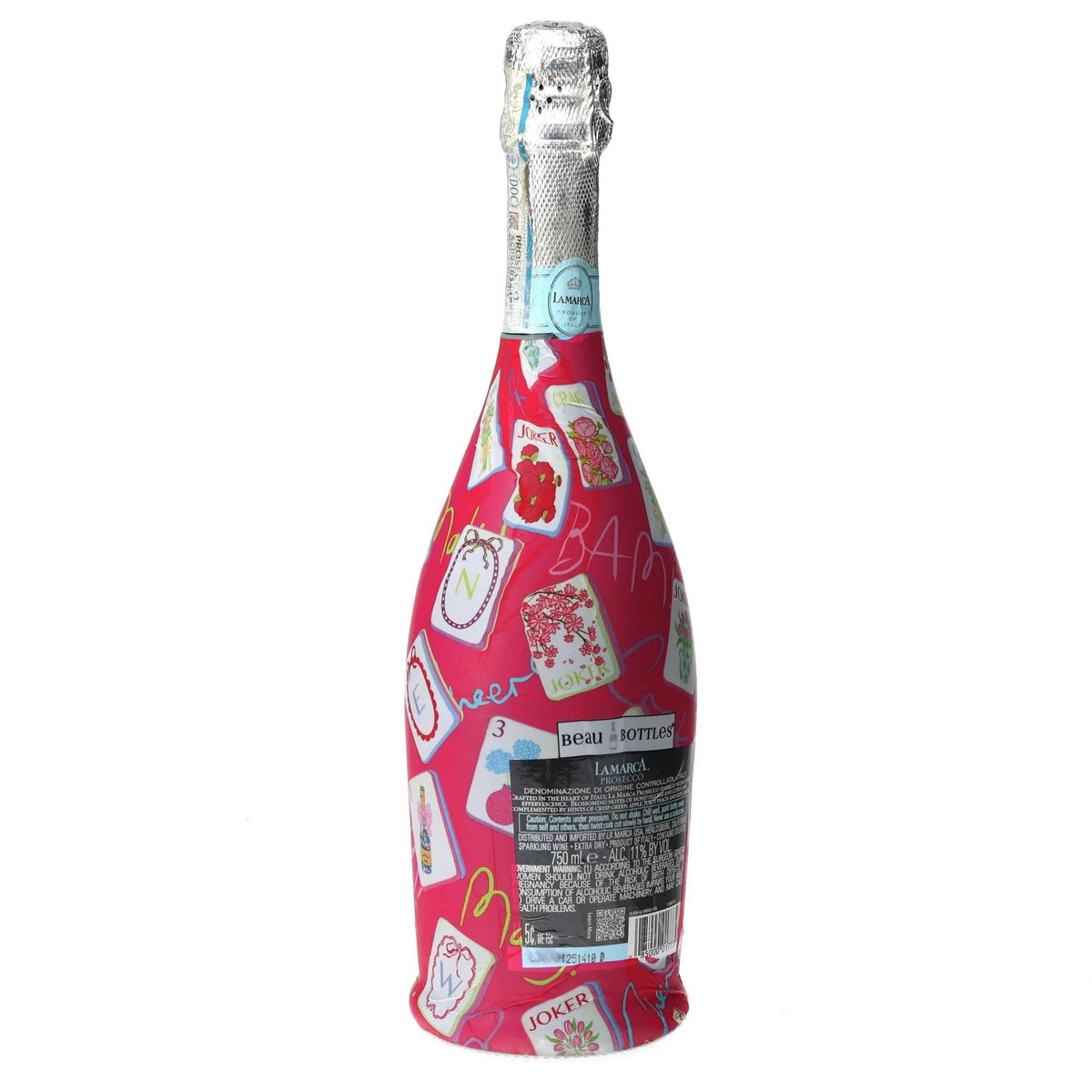 Pink Mahjong Prosecco Bottle Wrap