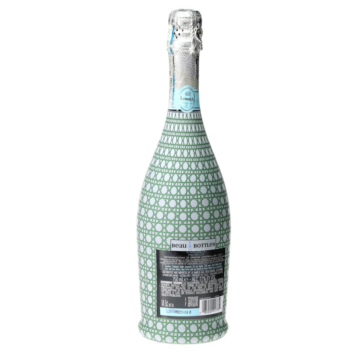 Sage & White Cane Prosecco Bottle Wrap