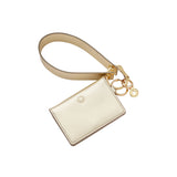 Wristlet Keychain  - Gold Leather Loop