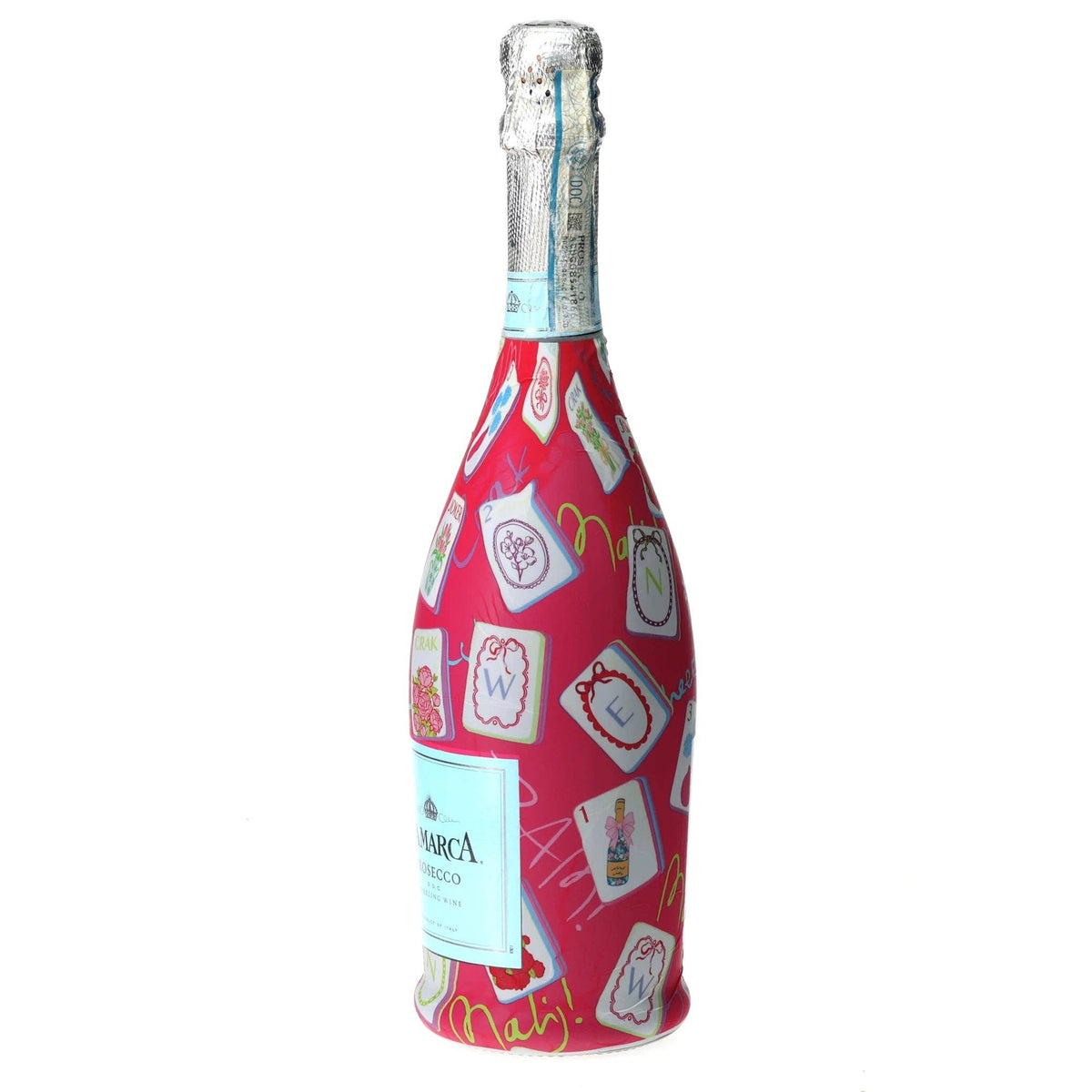 Pink Mahjong Prosecco Bottle Wrap