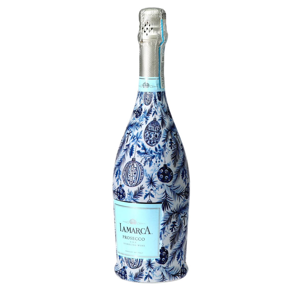 Limited Edition Blue & White Ornament Prosecco Bottle Wrap