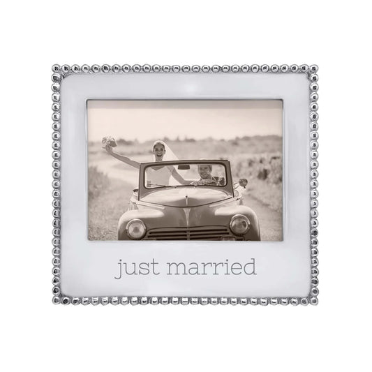JUST MARRIED 5x7 Beaded Frame
