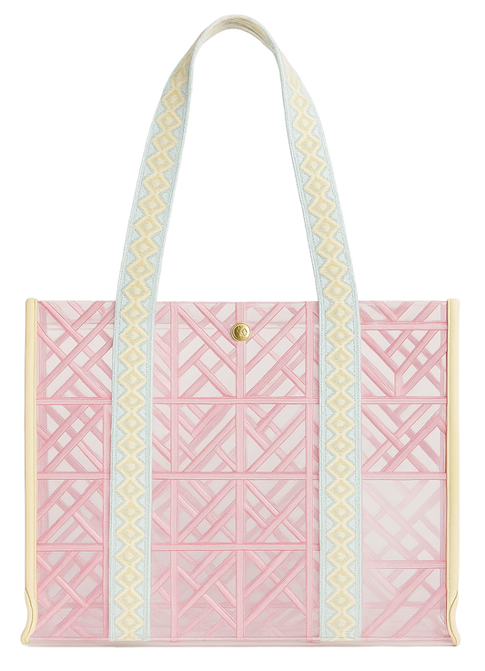 PINK TILE VINYL TOTE