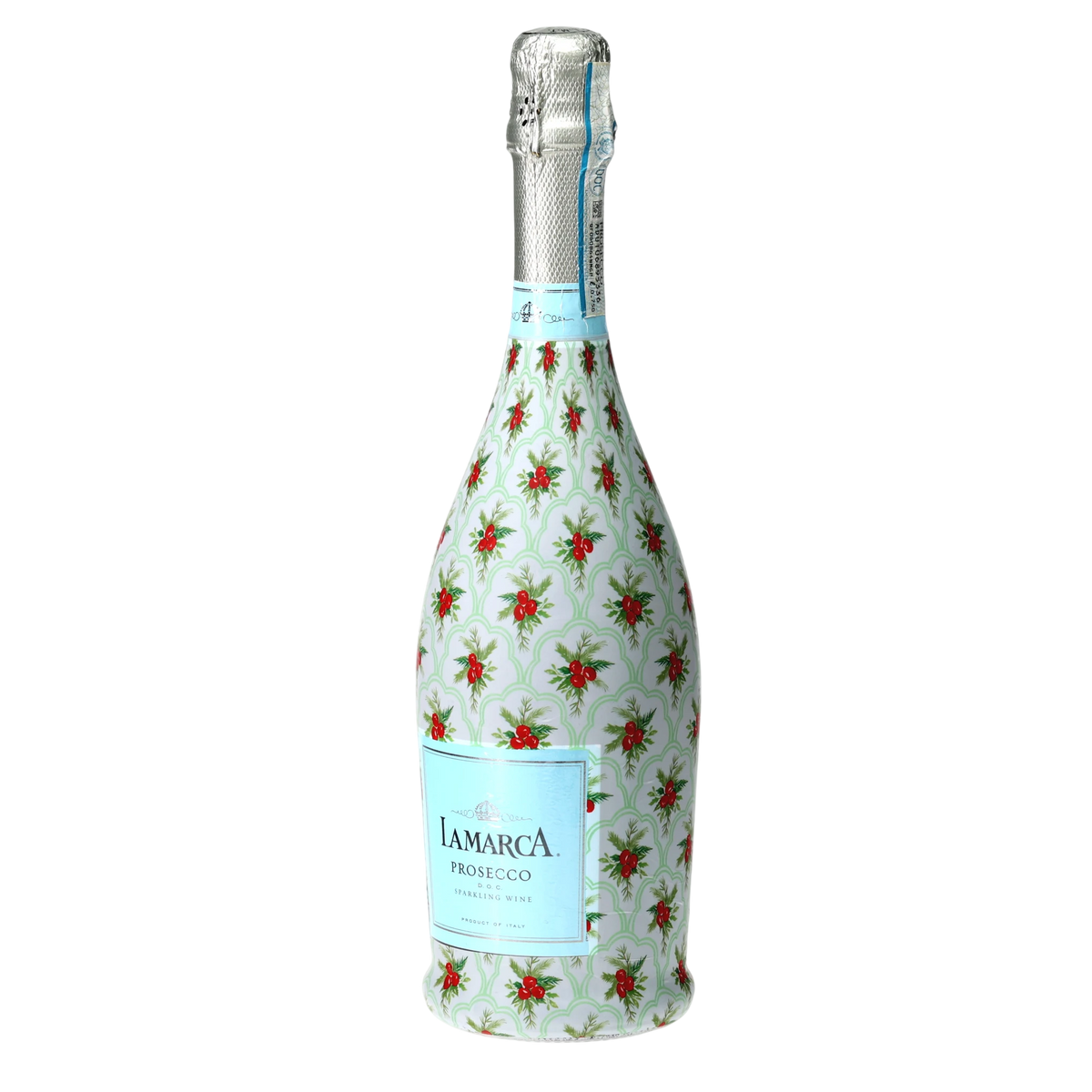 Limited Edition Scalloped Christmas Berries Prosecco Bottle Wrap