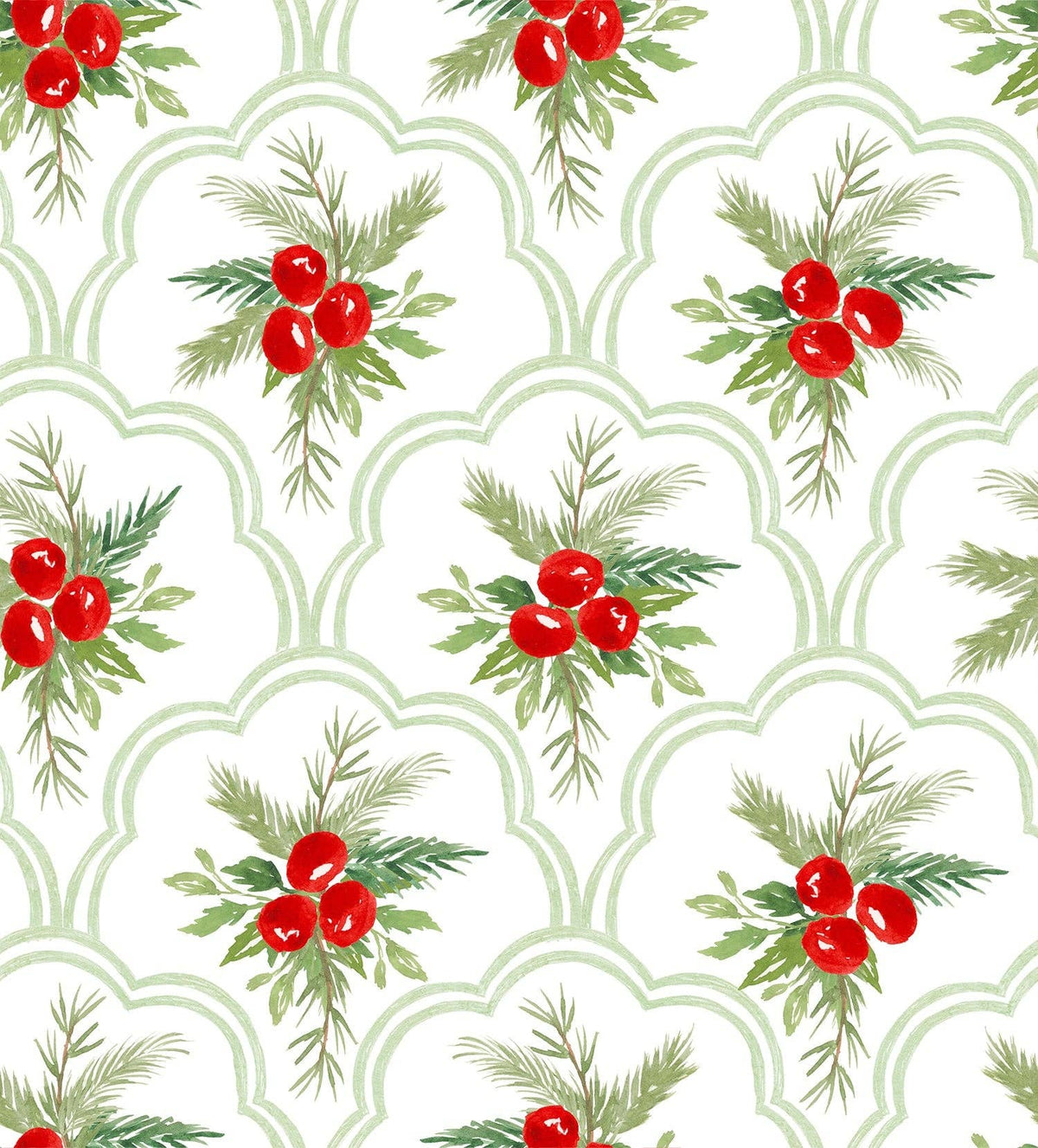 Limited Edition Scalloped Christmas Berries Prosecco Bottle Wrap