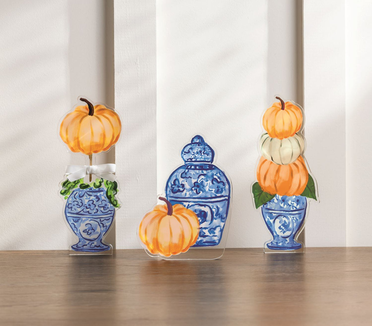Jar & Pumpkin  Topiary Acrylic Sitter