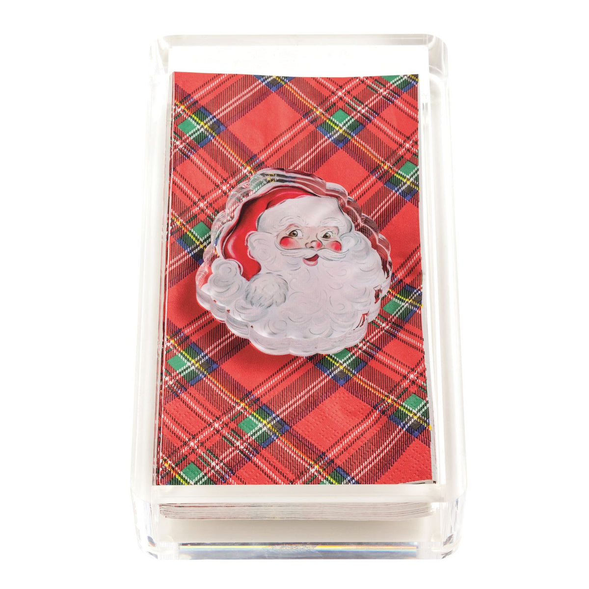 Santa Tartan Guest Towel & Caddy Set