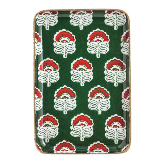 Green Block Metal Tidbit Plate
