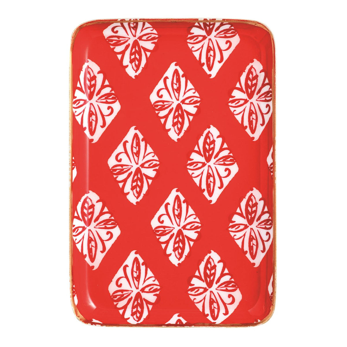 Red Block Metal Tidbit Plate