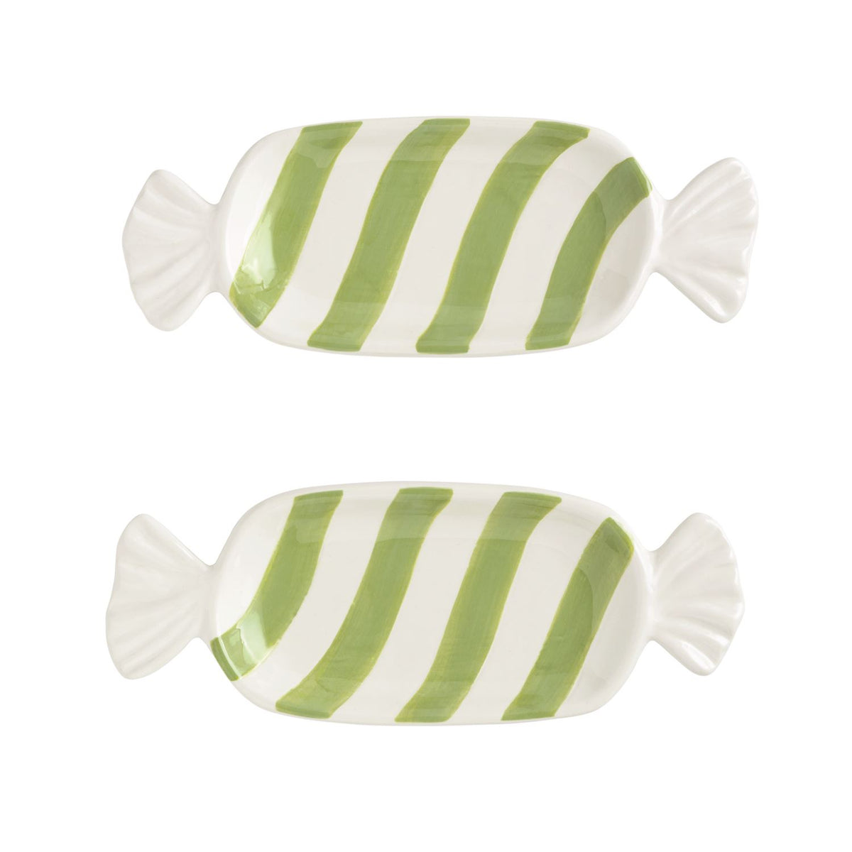 Green Candy Tidbit Plate Set