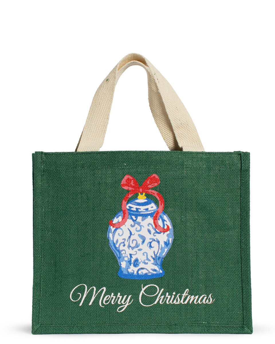 Chinoiserie Merry Christmas Gift Tote