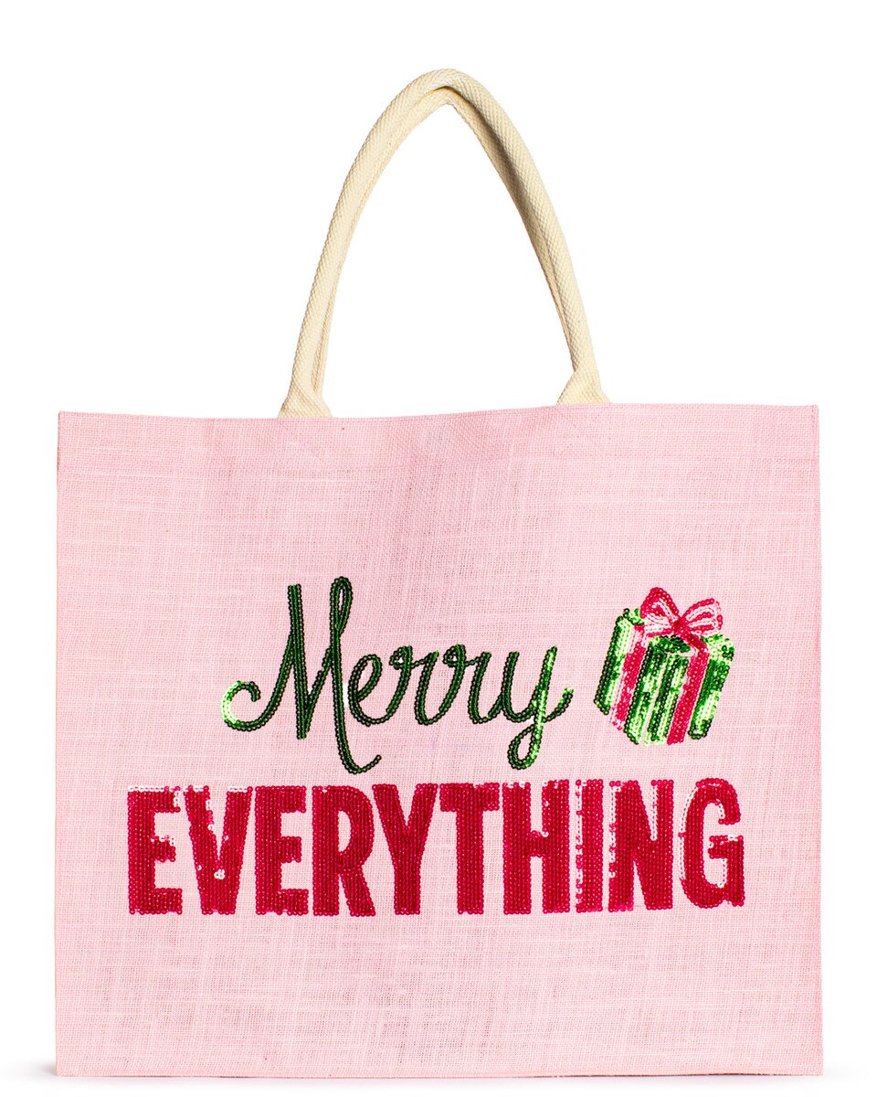 Merry Everything Sequin Carryall Tote