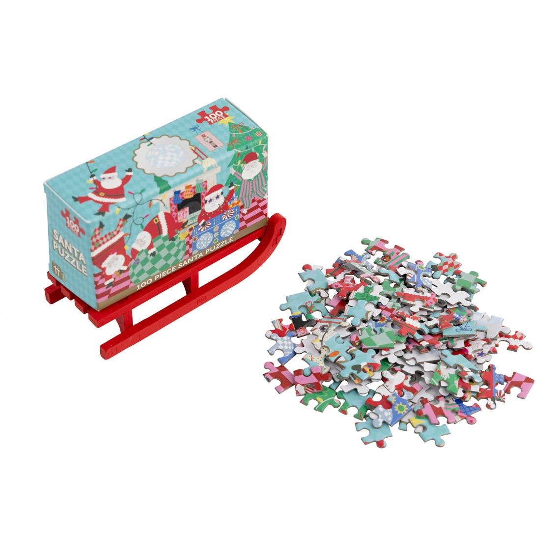Santa 100 Piece Christmas Puzzle Mini Sleigh | Christmas Gifts |