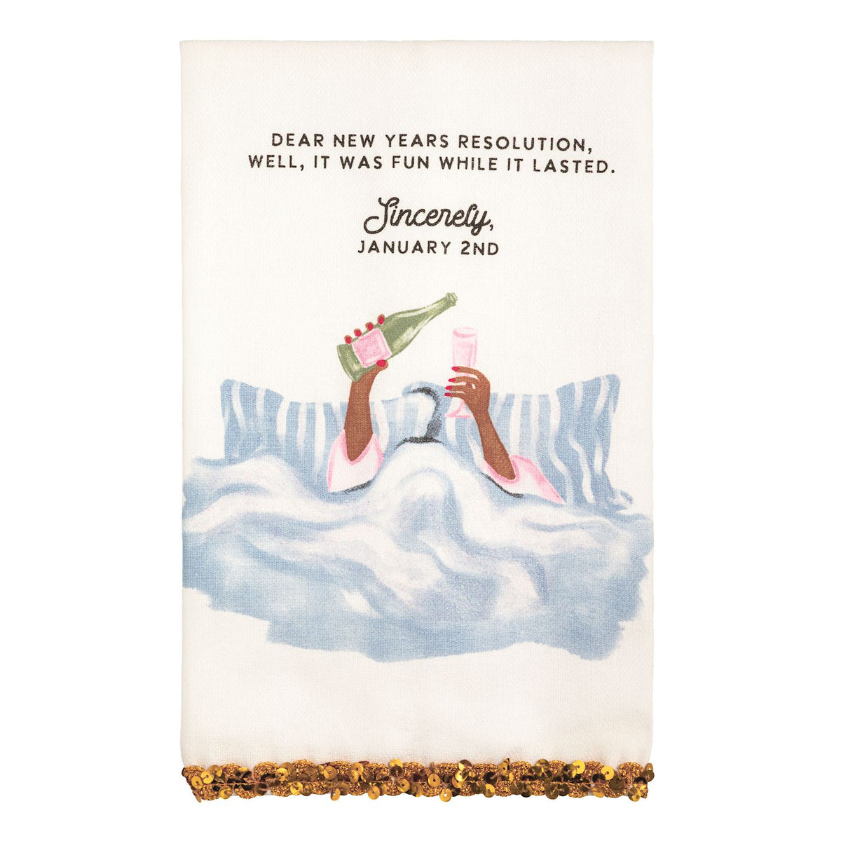 New Year's Resolution Nye Glitter Towel