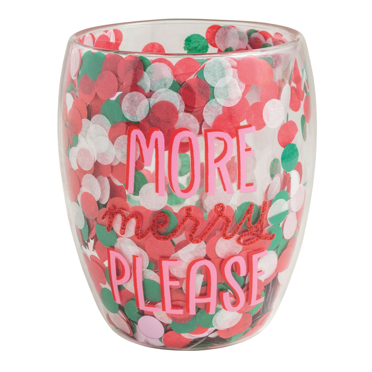 More Merry Confetti Wine Glass Set