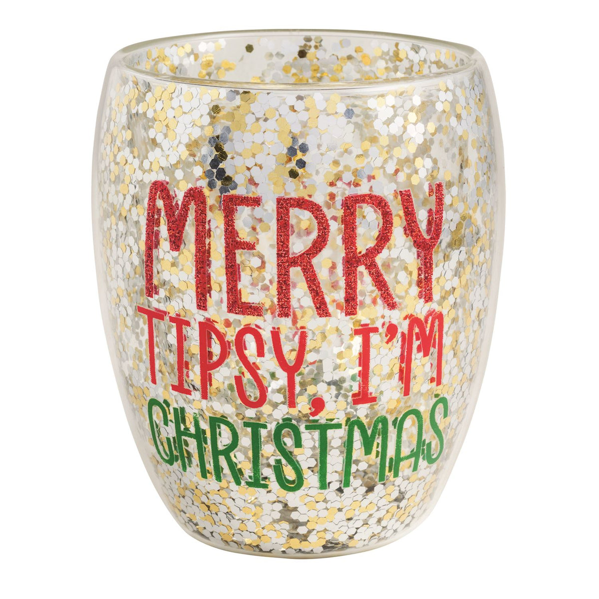 Merry Tipsy Confetti Wine Glass Set