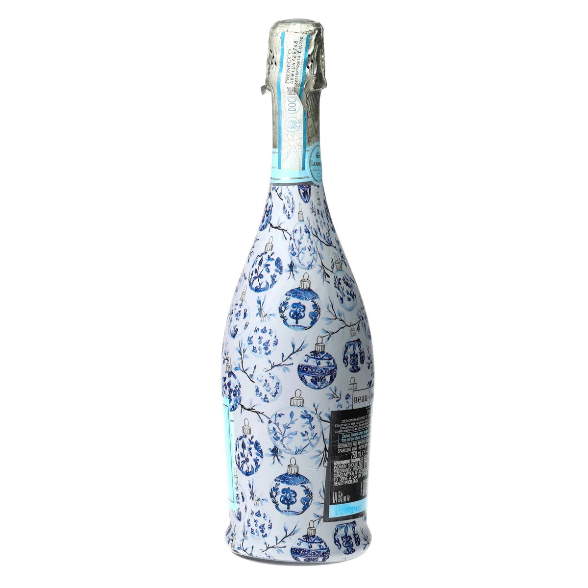 Limited Edition Blue Ornaments Prosecco Bottle Wrap