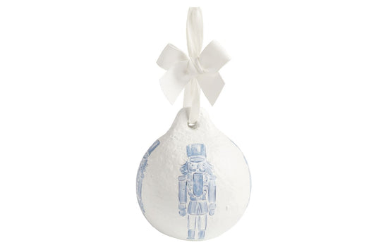 Blue Nutcracker Papier-Mâché Ornament