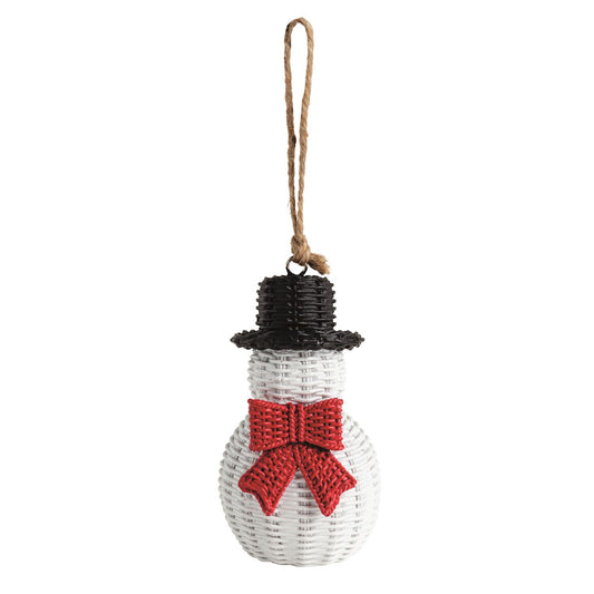 Snowman Resin Wicker Ornament