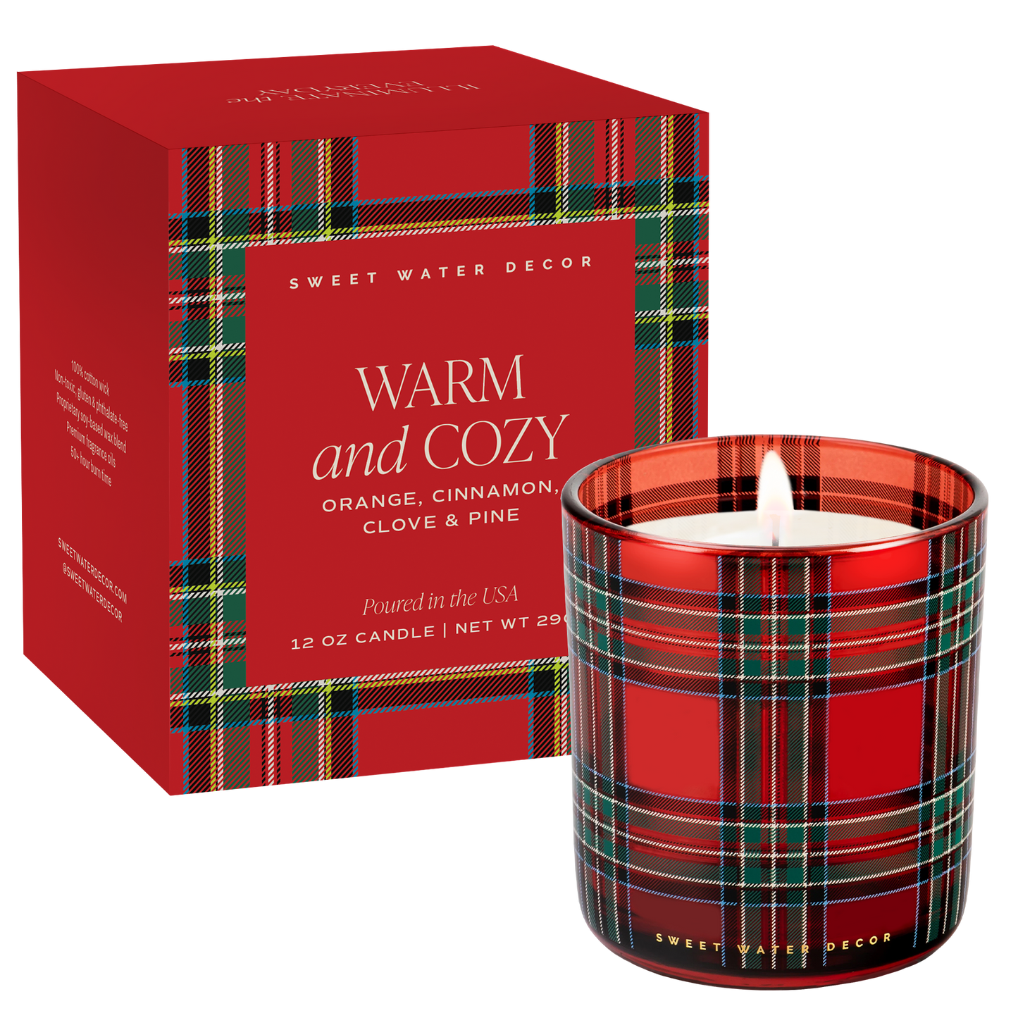 Warm and Cozy 12 oz Boxed Soy Candle - Christmas Gifts