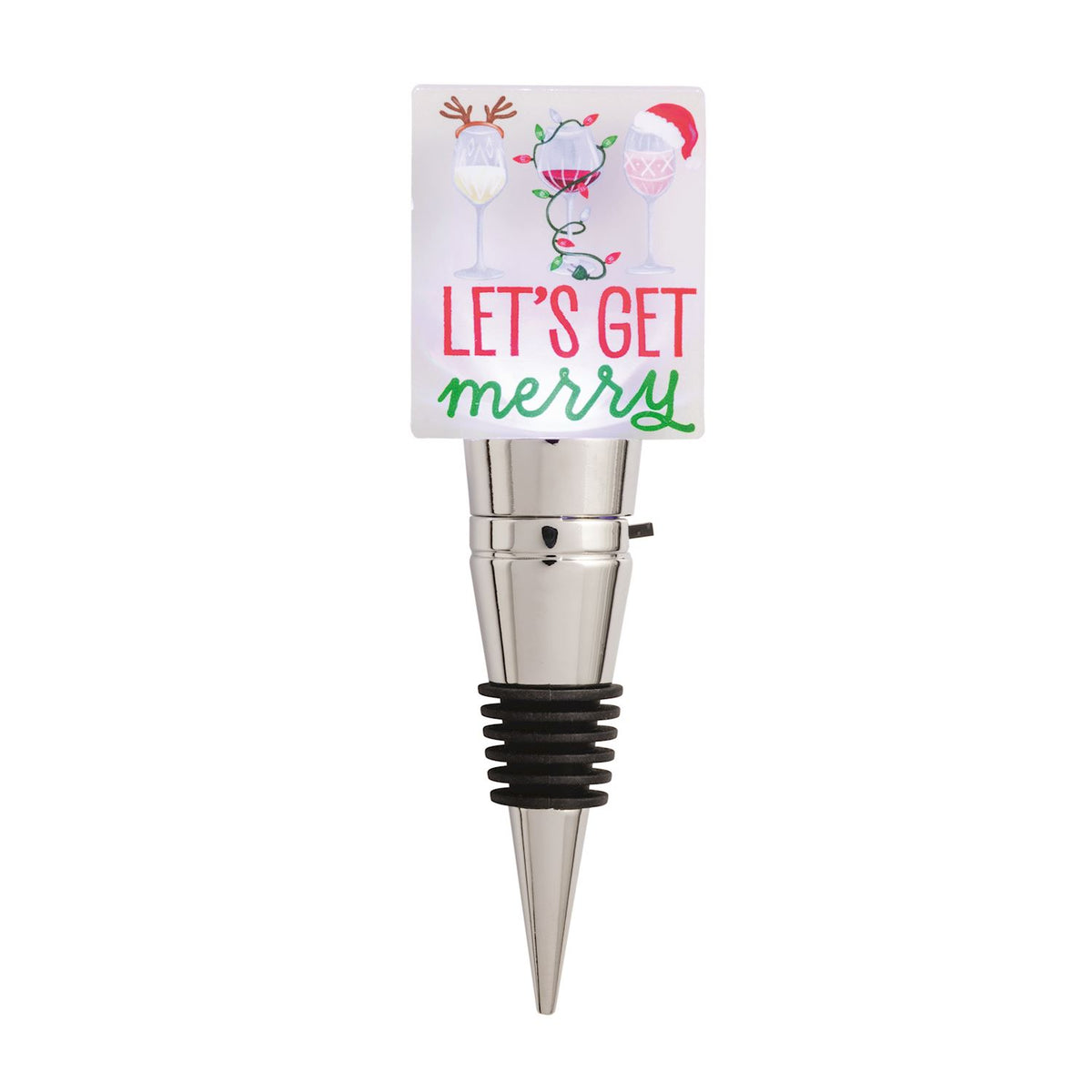 Lets Get Merry Plaque Bottle Stopper