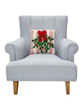 Pink Stripe Mistletoe w/Ribbon Hook Pillow