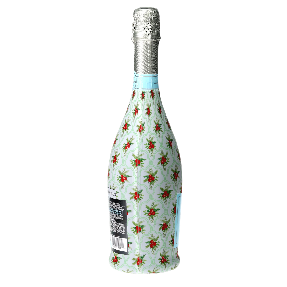 Limited Edition Scalloped Christmas Berries Prosecco Bottle Wrap