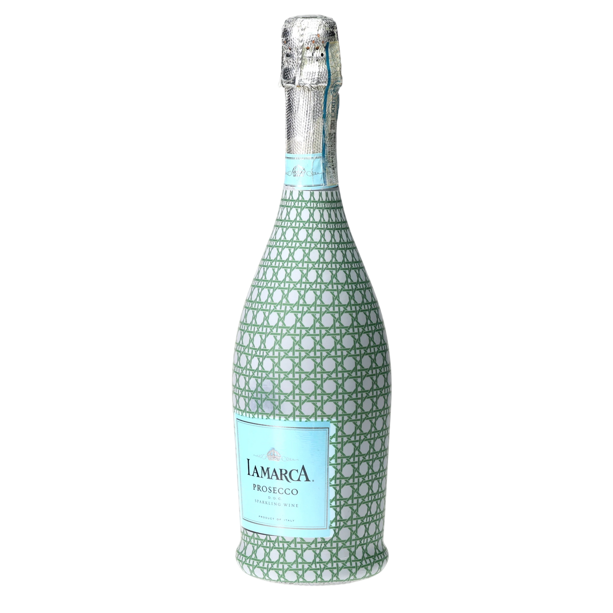 Sage & White Cane Prosecco Bottle Wrap