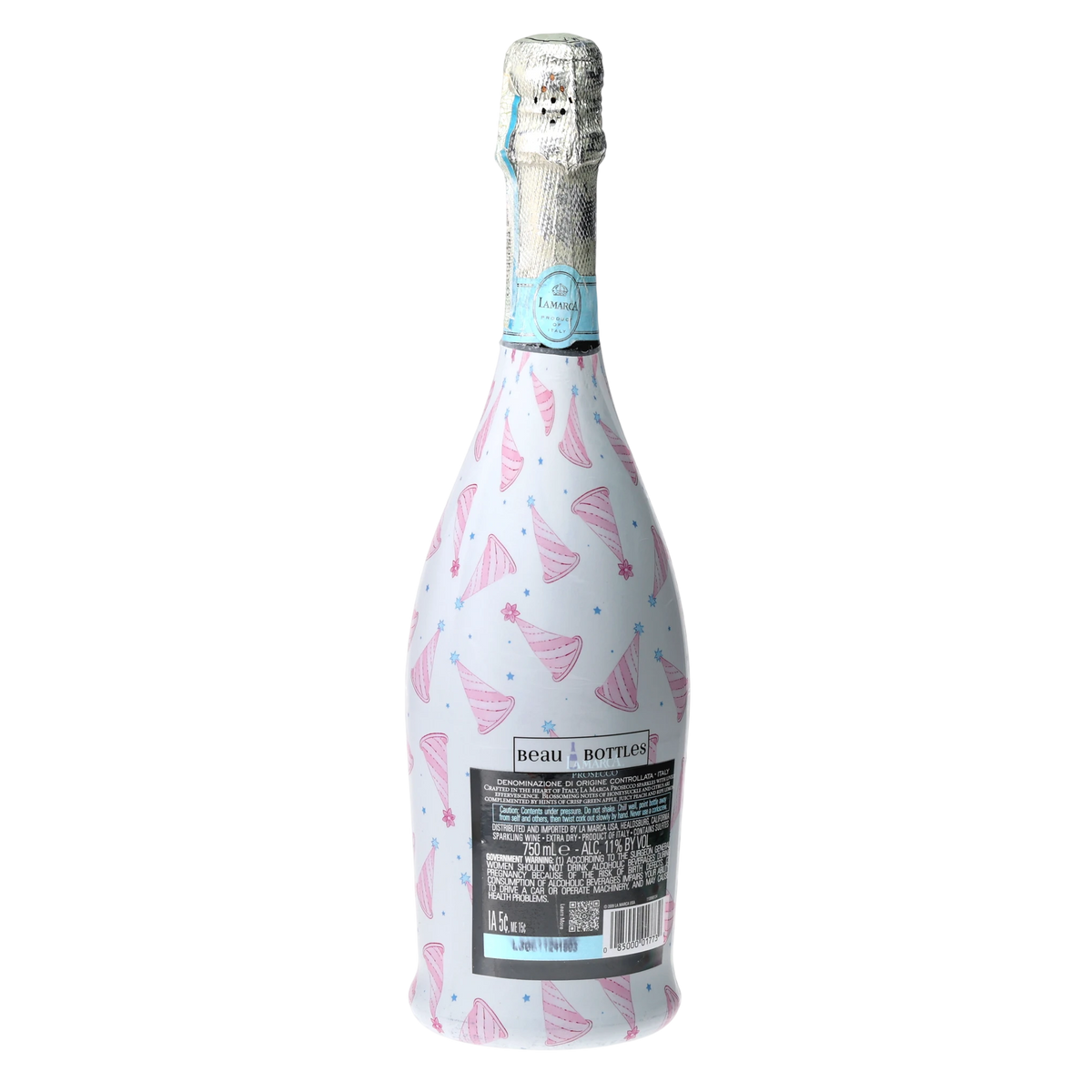 Pastel Birthday Party Hats Prosecco Bottle Wrap