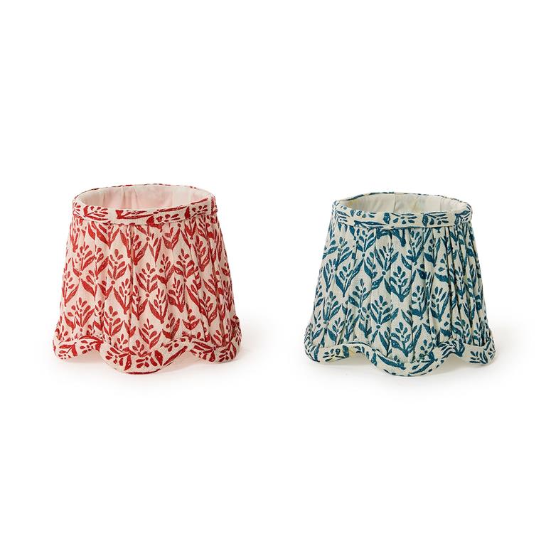Scalloped Floral Fabric Lampshade Asst 2 Colors
