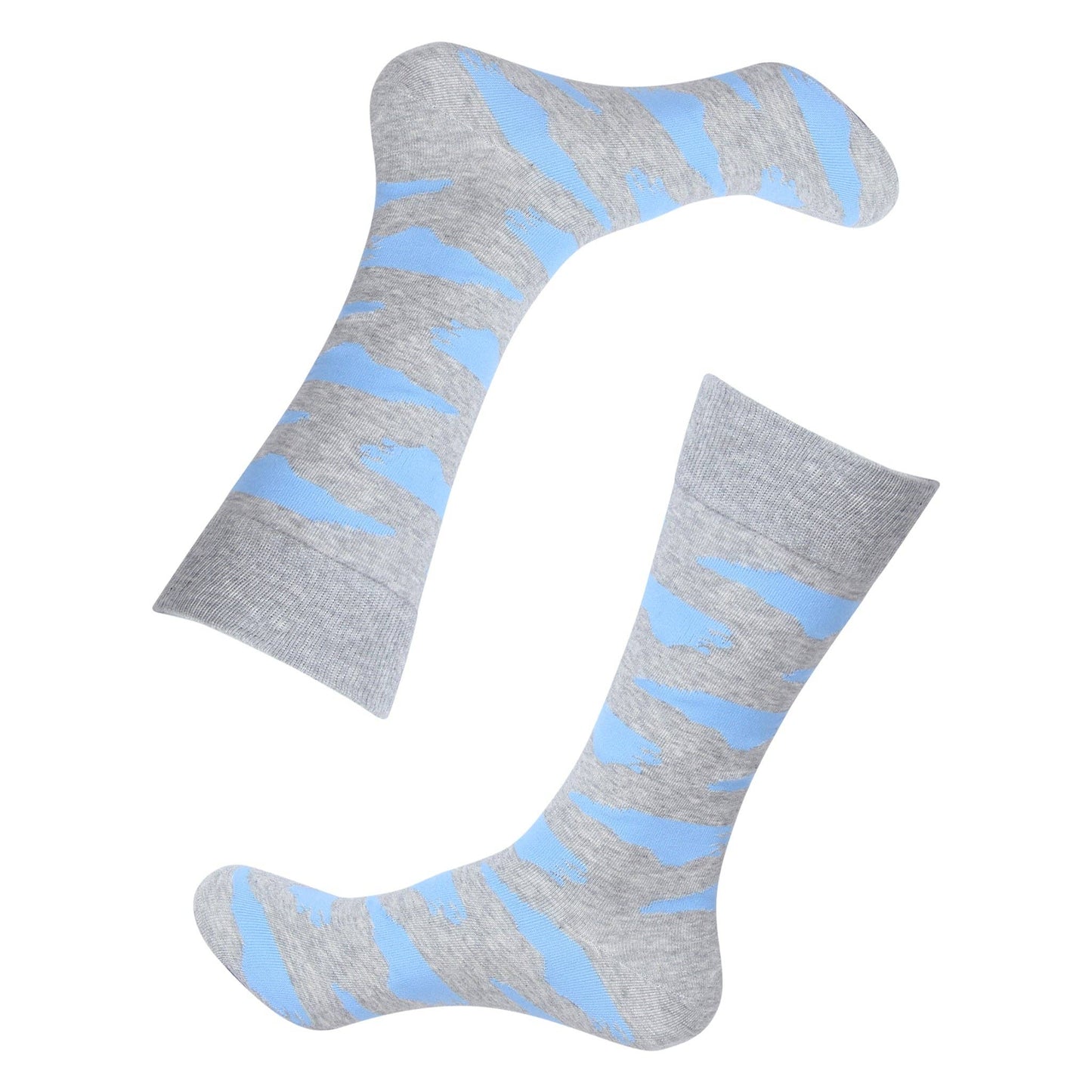 Grey/Blue North Carolina Shape Socks