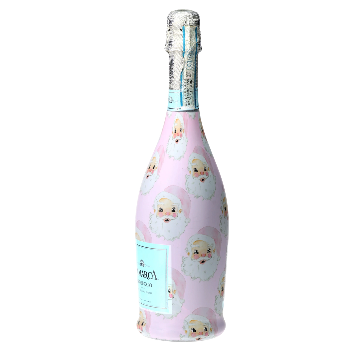 Limited Edition Watercolor Pink Santa Prosecco Bottle Wrap
