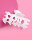 Bride Claw Clip - white acrylic claw clip, hair accessory