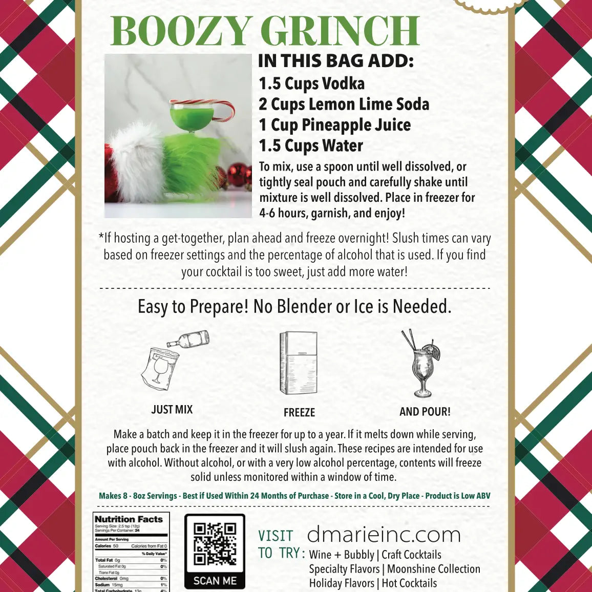Boozy Grinch Cocktail - Ready-To-Freeze Cocktail