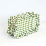 Gingham Frilly Makeup Bags, Makeup Bags, Summer Bag