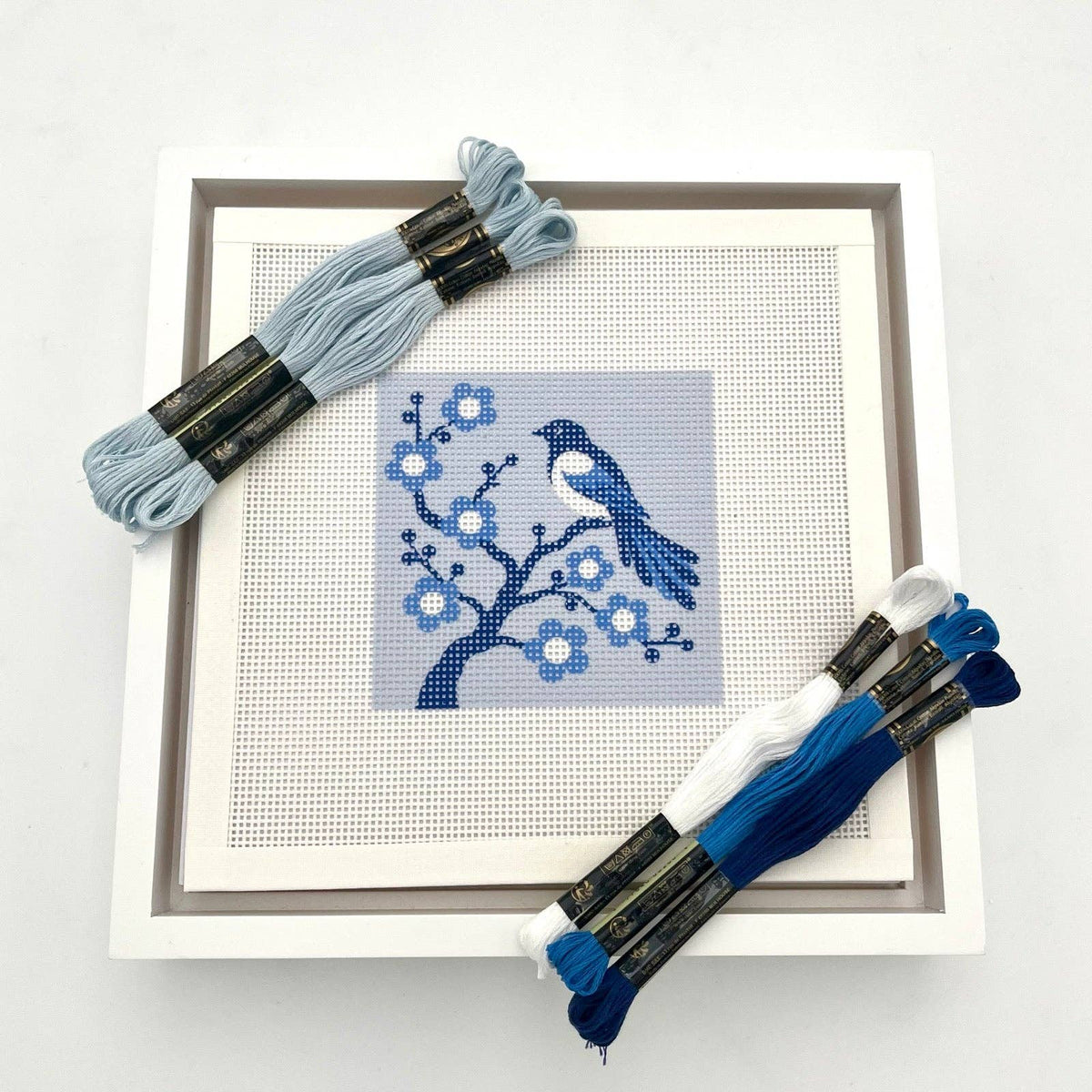 Magpie on Blossom (Chinoiserie) Needlepoint Design