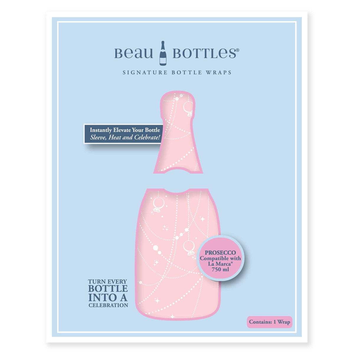 Pink Pearls & Prosecco Prosecco Bottle Wrap