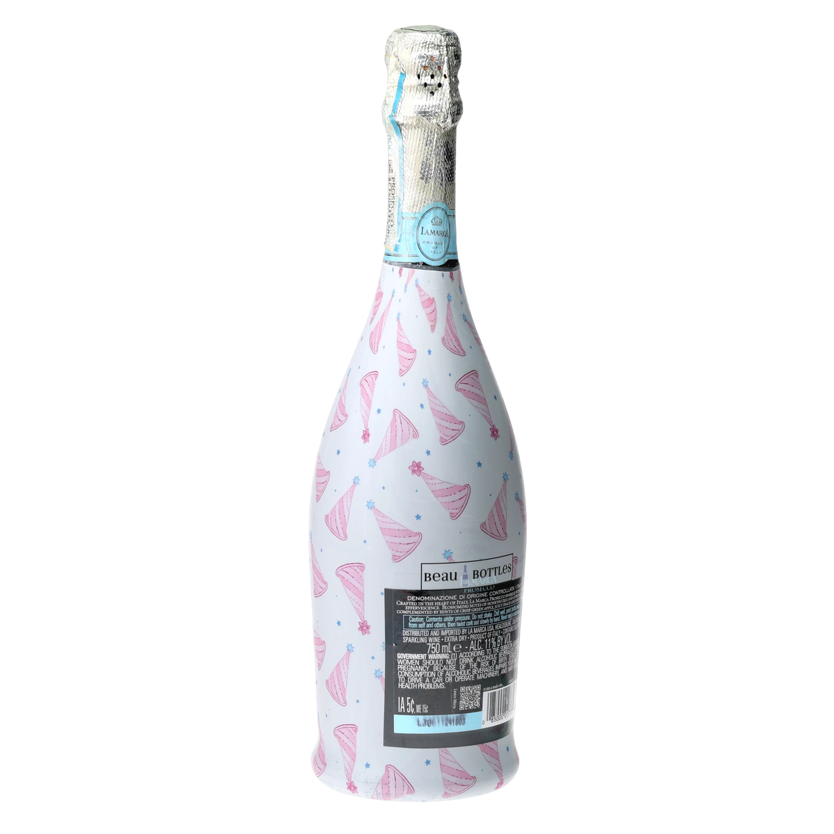 Pastel Birthday Party Hats Prosecco Bottle Wrap