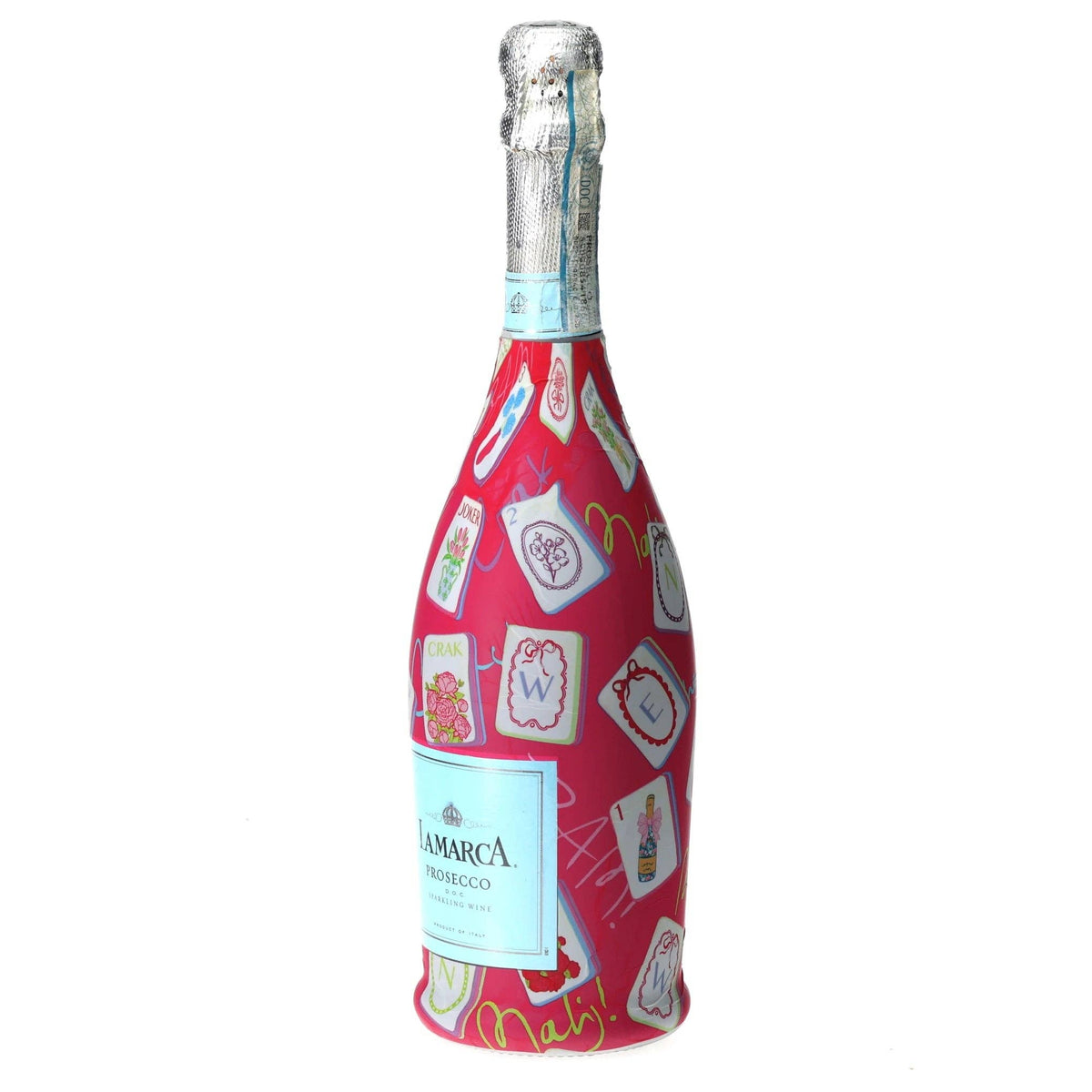 Pink Mahjong Prosecco Bottle Wrap