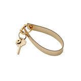 Wristlet Keychain  - Gold Leather Loop