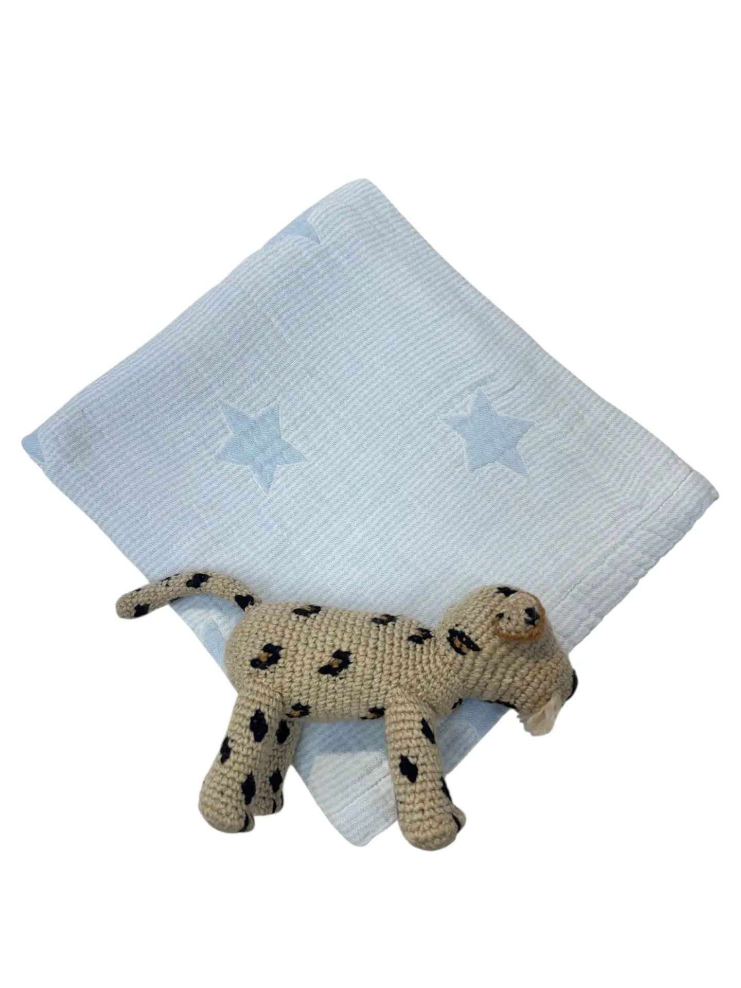 seersucker with stars baby blanket w/ monogram
