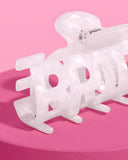 Bride Claw Clip - white acrylic claw clip, hair accessory