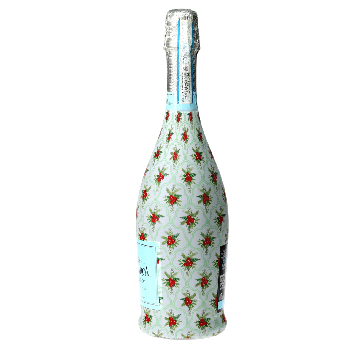 Limited Edition Scalloped Christmas Berries Prosecco Bottle Wrap