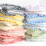 Gingham Frilly Makeup Bags, Makeup Bags, Summer Bag