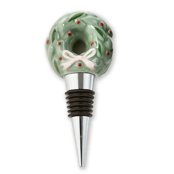 VERY MERRY WREATH BOTTLE STOPPER
