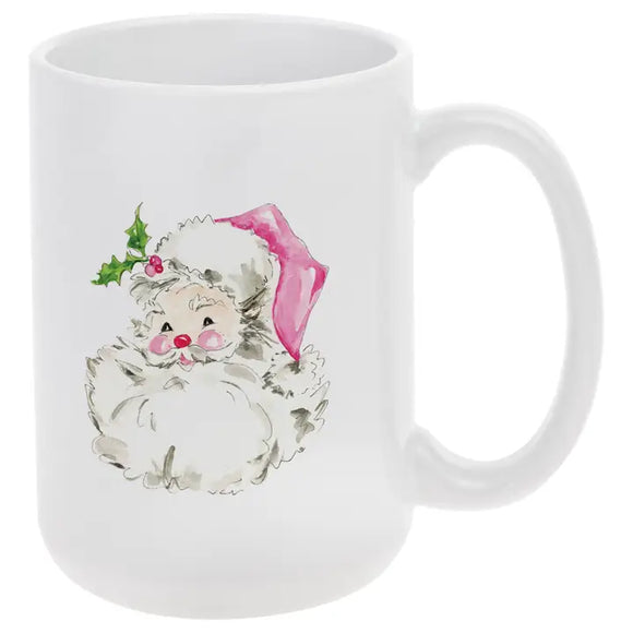 Pink Santa Ceramic Mug Christmas