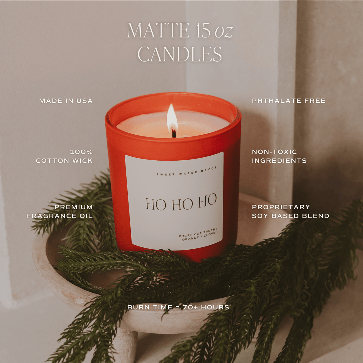 Merry and Bright Soy Candle - Red Matte Jar - 15 oz New
