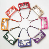 Solid Faux Leather Transparent Rectangle Shoulder Bag