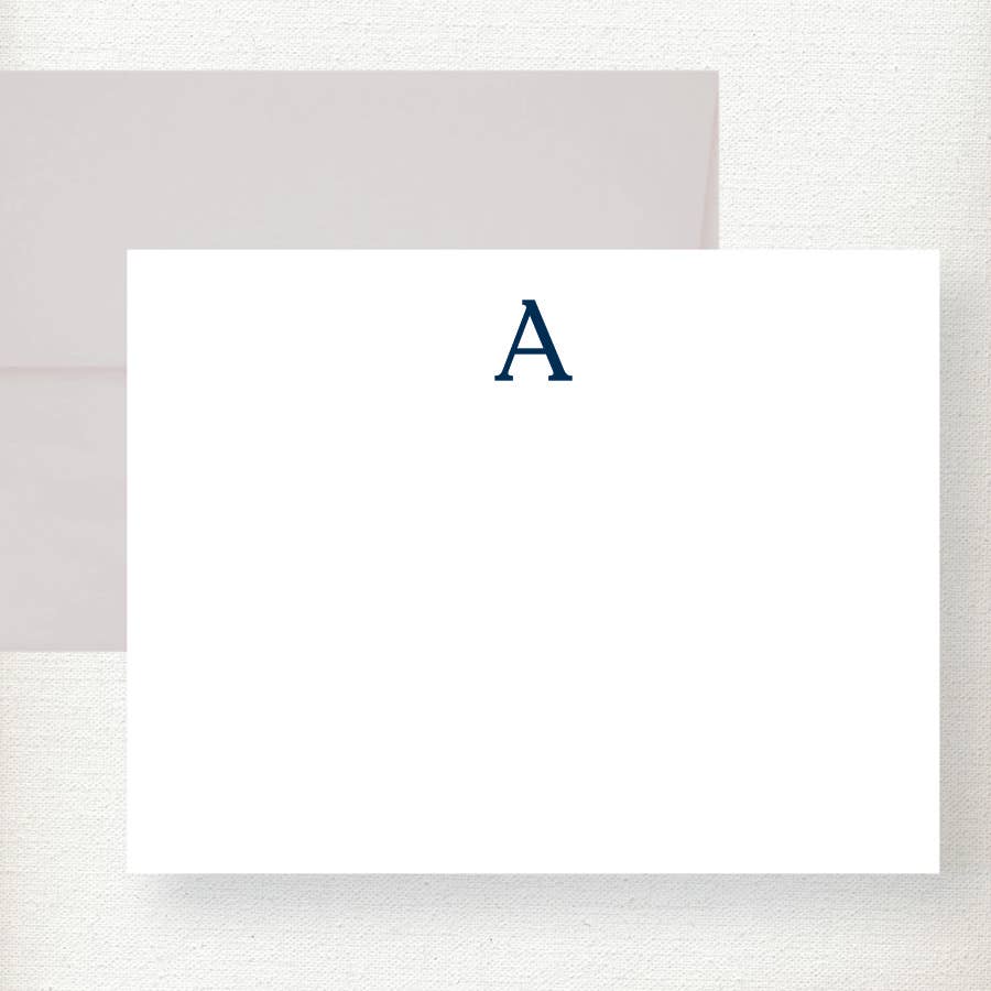 Classic Serif Initial Note Card