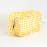 Gingham Frilly Makeup Bags, Makeup Bags, Summer Bag